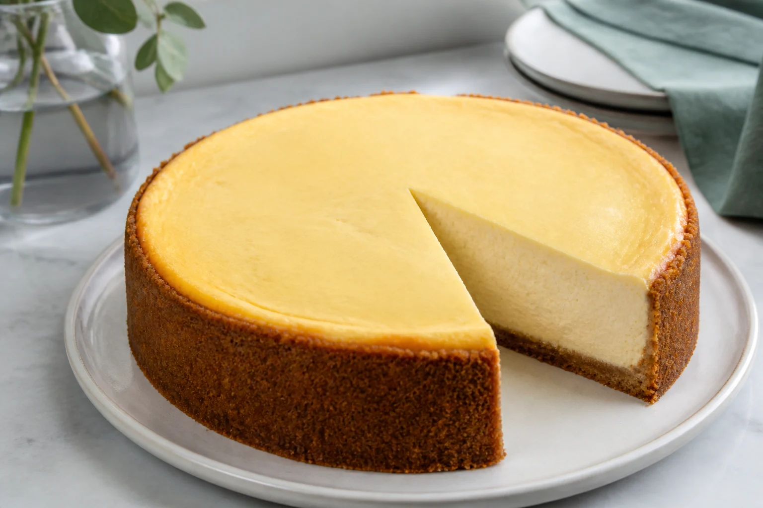 New York cheesecake anrettet og klar til servering